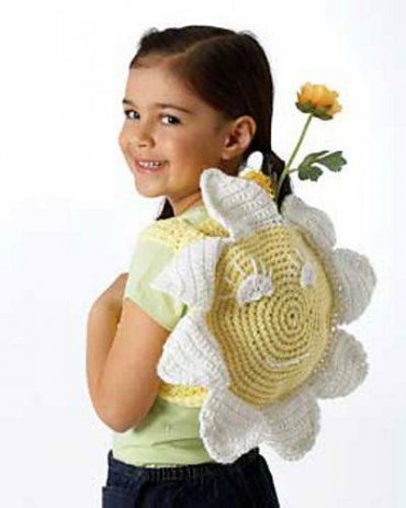 Bolsa Infantil de Crochê Flor