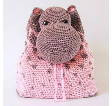Bolsa Infantil de Crochê Hipopótamo