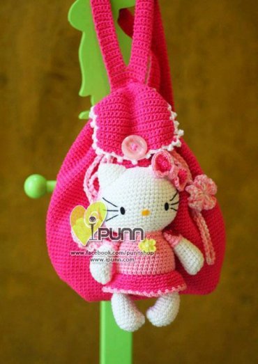 Bolsa Infantil de Crochê Hello Kitty