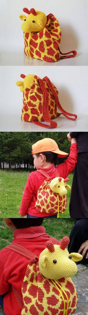 Bolsa Infantil de Crochê Girafa