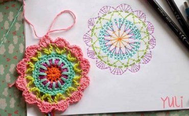 Gráfico Mandala de Crochê Rosa