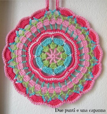 Gráfico Mandala de Crochê Rosa