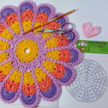 Gráfico Mandala de Crochê Lilás