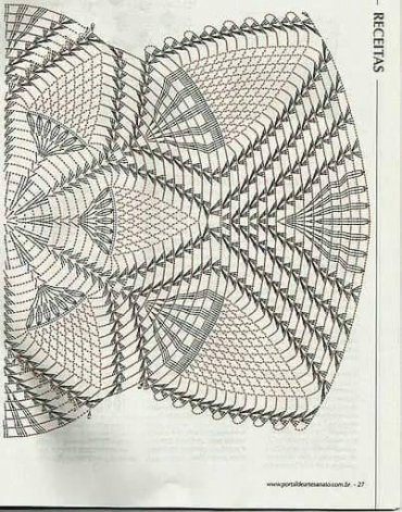 Gráfico de Tapetes de Crochê Branco