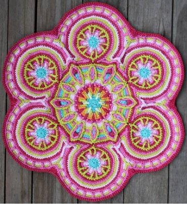 Mandala de Crochê Colorida