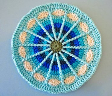 Mandala de Crochê Azul