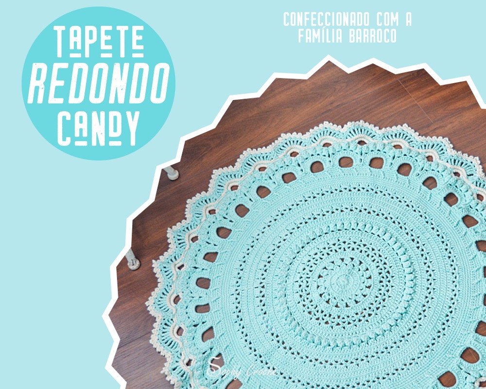 Tapete Redondo de Crochê Candy