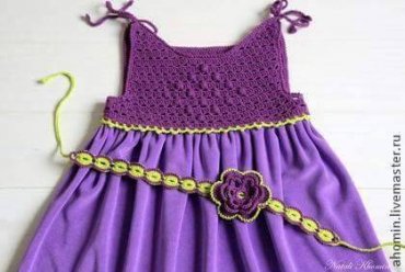 Vestido Infantil de Crochê Lilás